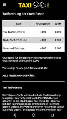 Taxi-Süd - Essen android App screenshot 14