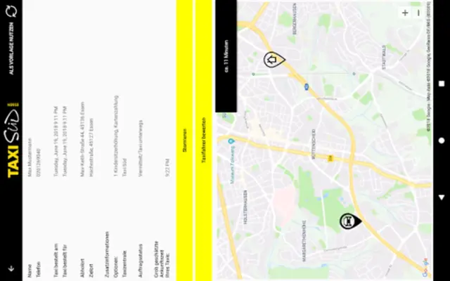 Taxi-Süd - Essen android App screenshot 2